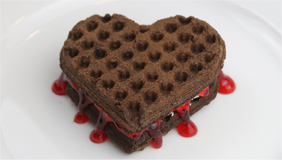 How to make spicy plum waffle with cherry cream cheese?